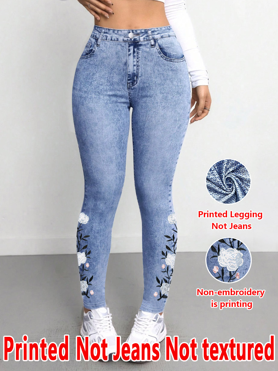 Embroidery Effect - 1293 [Bedrukte broek - geen denimstof]