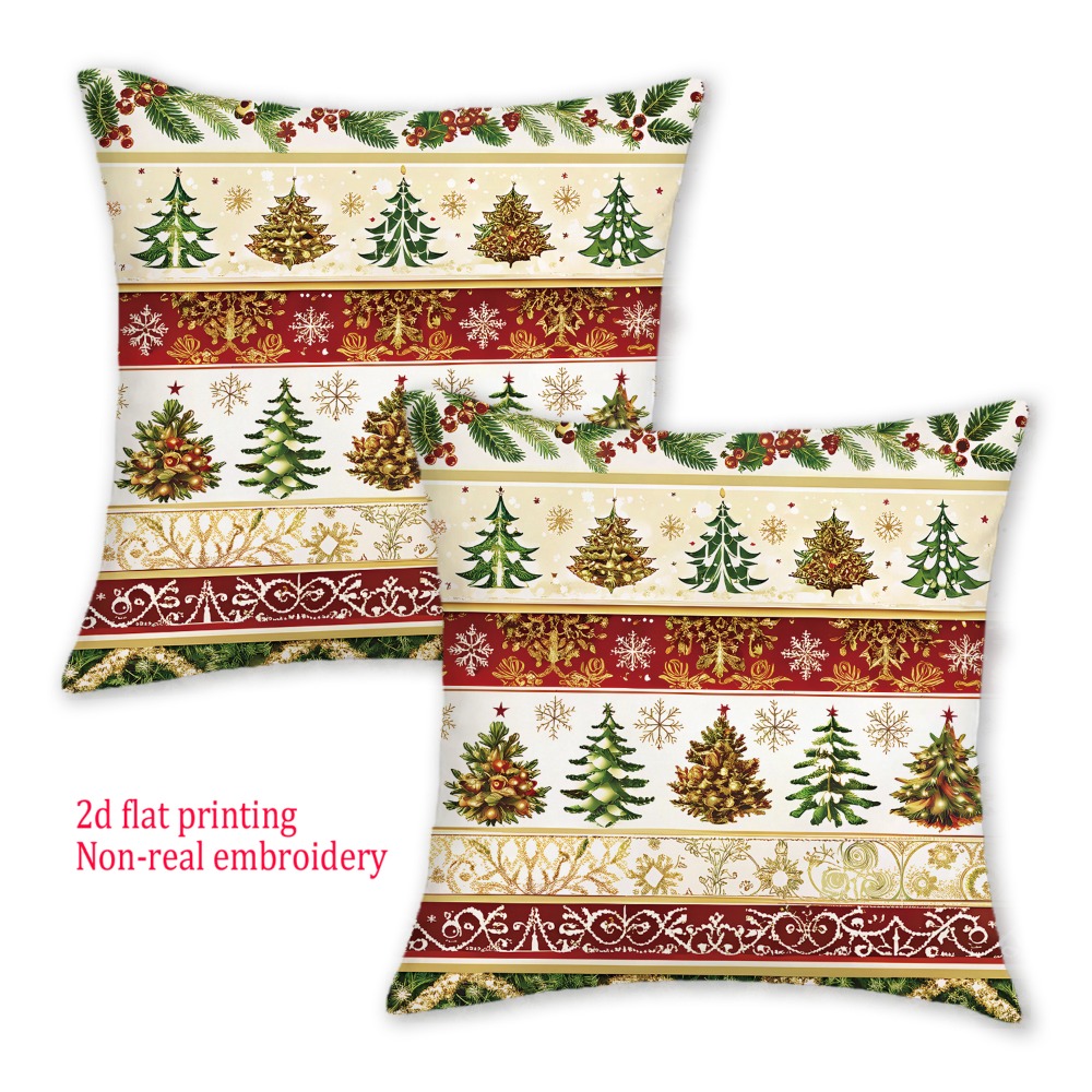 Embroidery Xmas Tree - 2 stuks, 2D platte vrolijke kerst