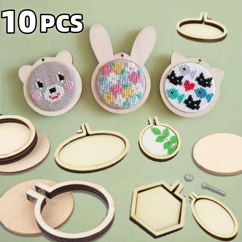 Embroidery Hooping - 10 Stuks Mini Borduurring Houten Ring