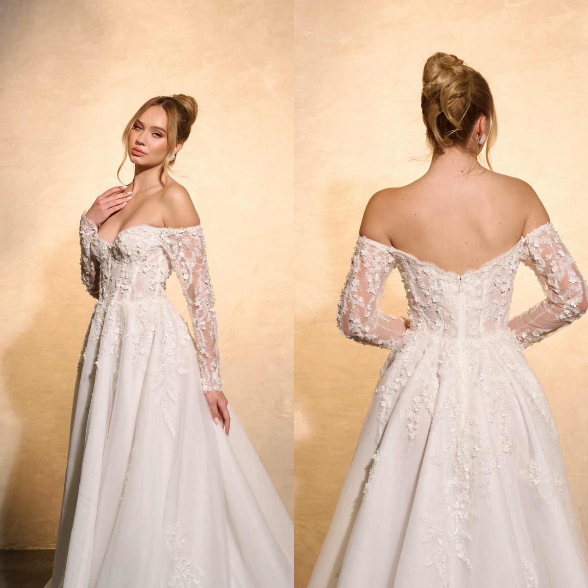 Embroidery Online Design - Elegante trouwjurk A-lijn Kant Speciaal ontwerp