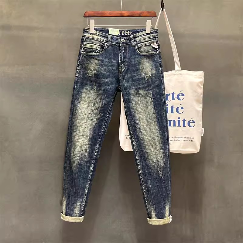 Embroidery Effect - Designer Mode Mannen Jeans Hoge Kwaliteit
