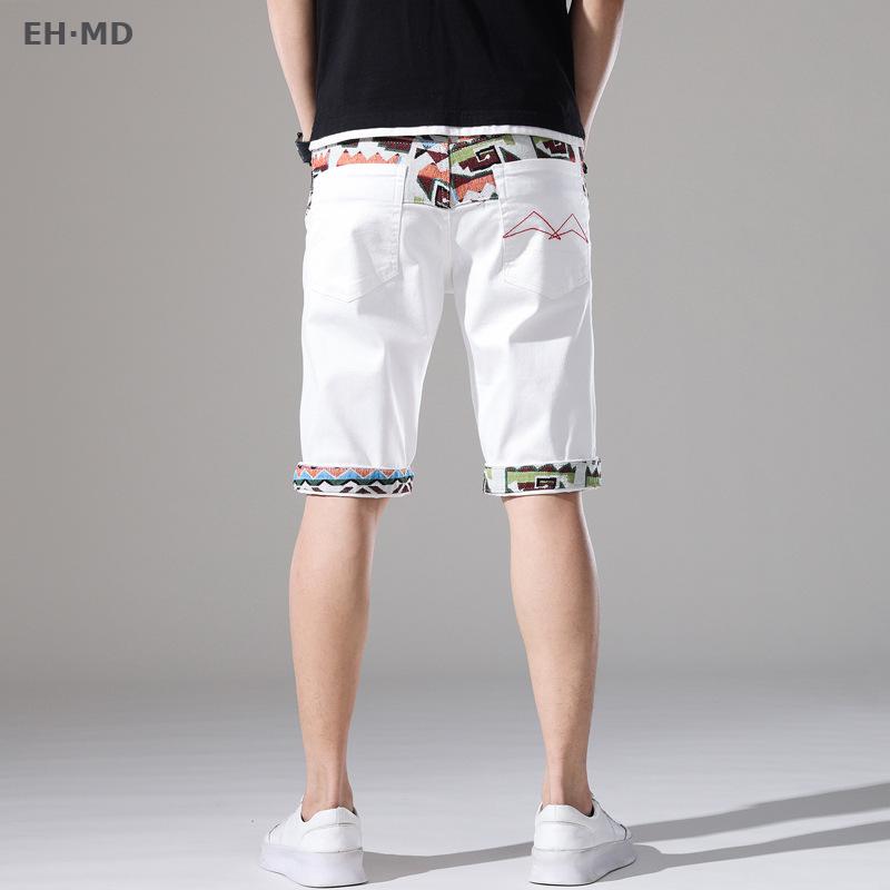 Embroidery Effect - Zomer Nieuwe Geborduurde Gat Mannen Witte