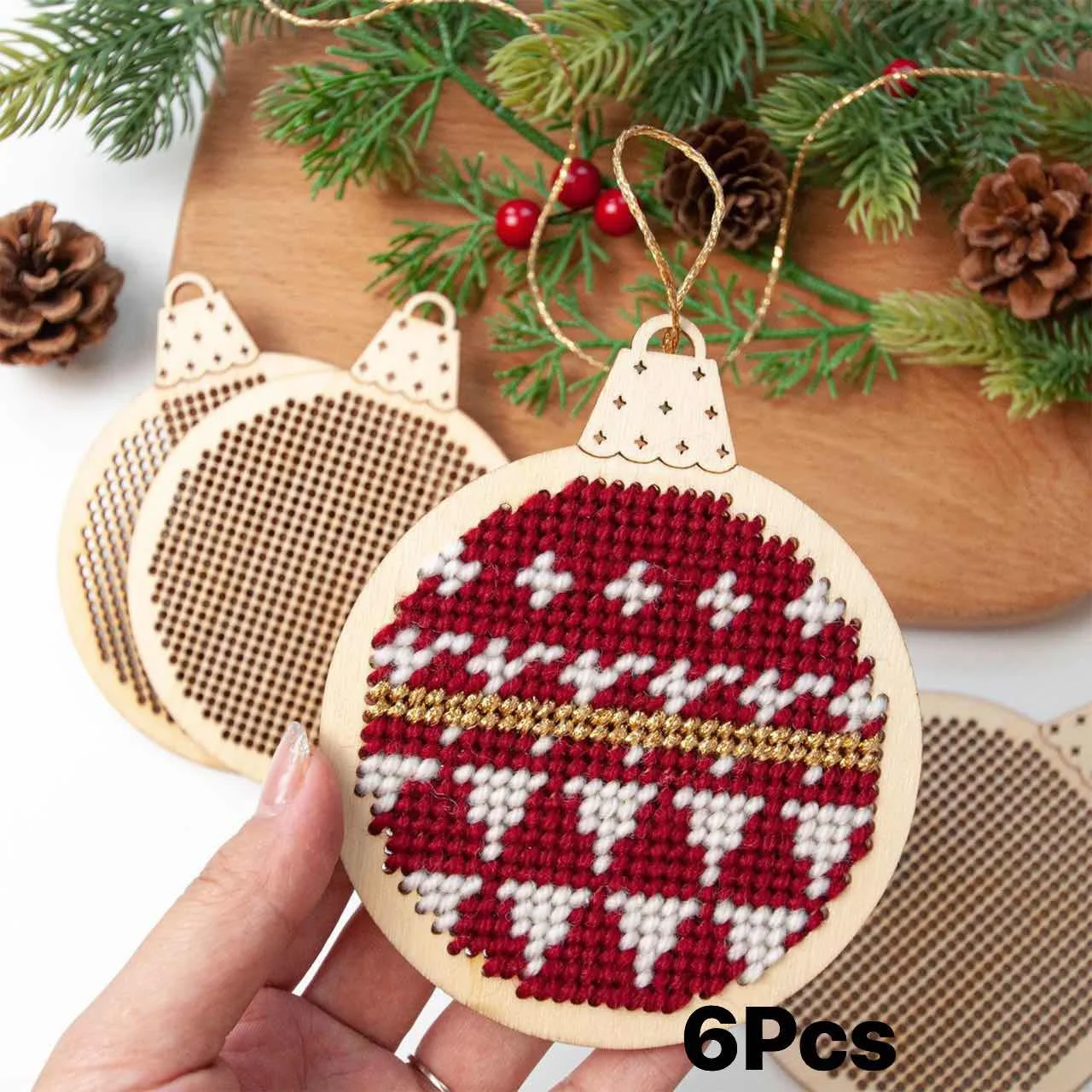 Embroidery Xmas Tree - 12 stuks Kerst Cross Stitch Hole