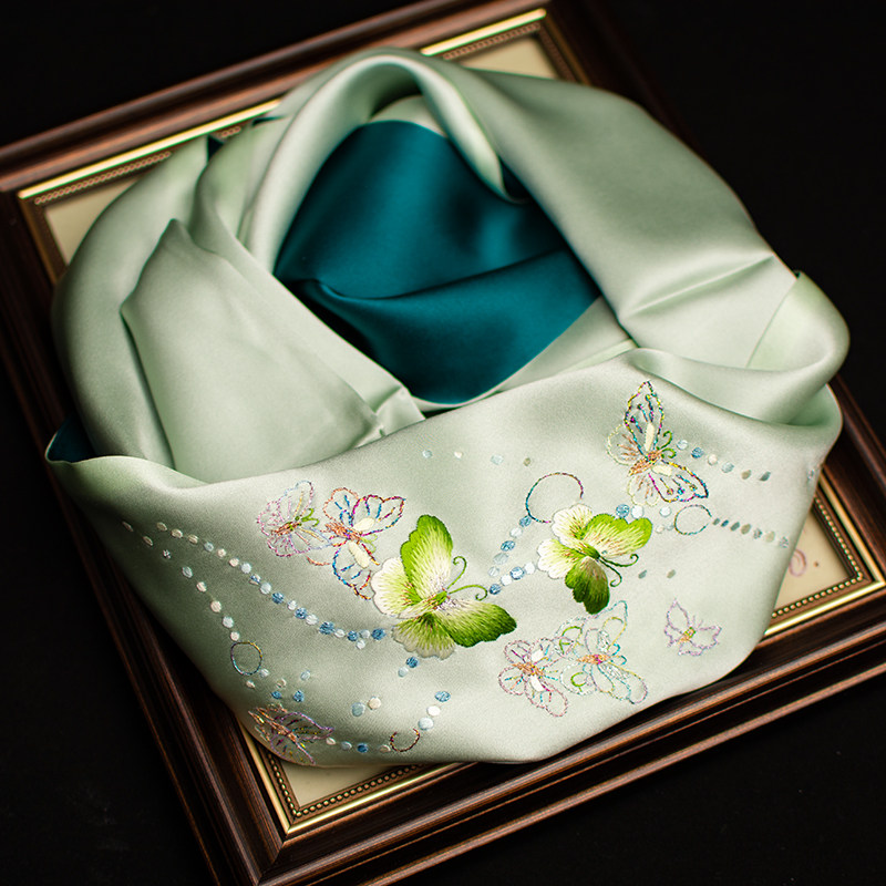 Sjaal van puur zijde met Suzho - Embroidery Gift recensie en prijs