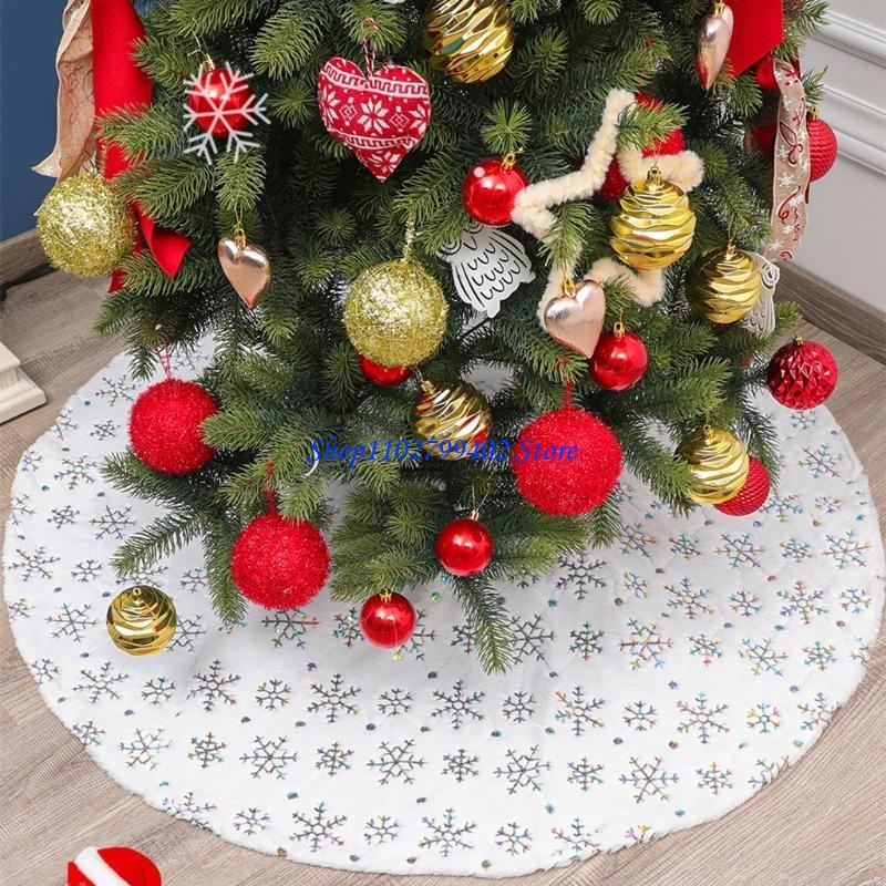547f Wit pluche kerstboom rok  - Embroidery Xmas Tree recensie en prijs