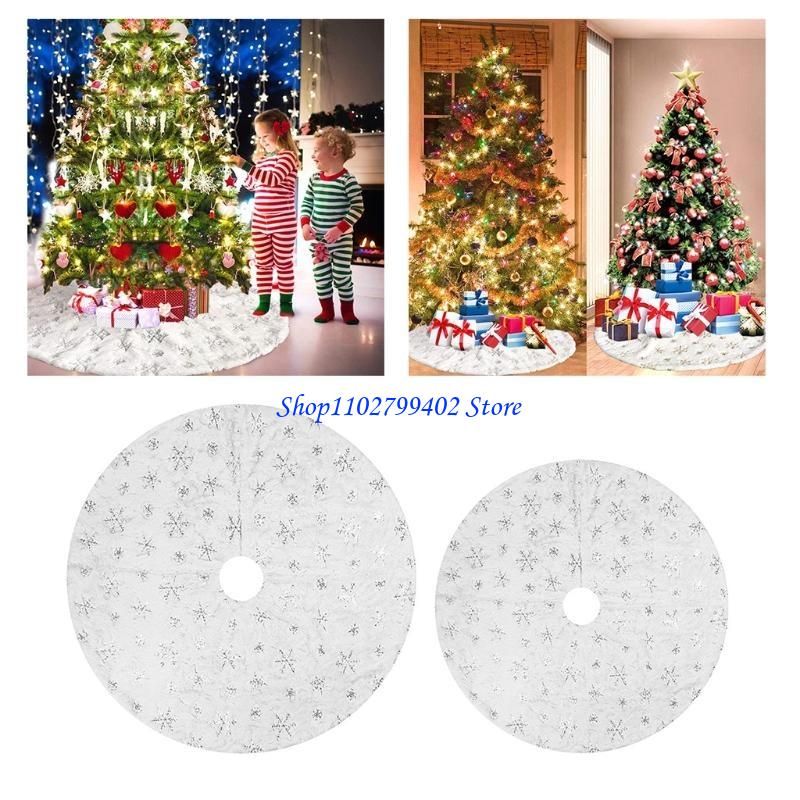 547f Wit pluche kerstboom rok  - Embroidery Xmas Tree recensie en prijs