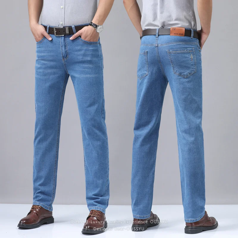 Zomer dunne heren denim jeans  - Embroidery Effect recensie en prijs