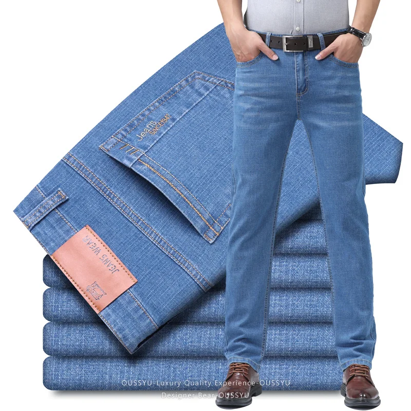 Zomer dunne heren denim jeans  - Embroidery Effect recensie en prijs