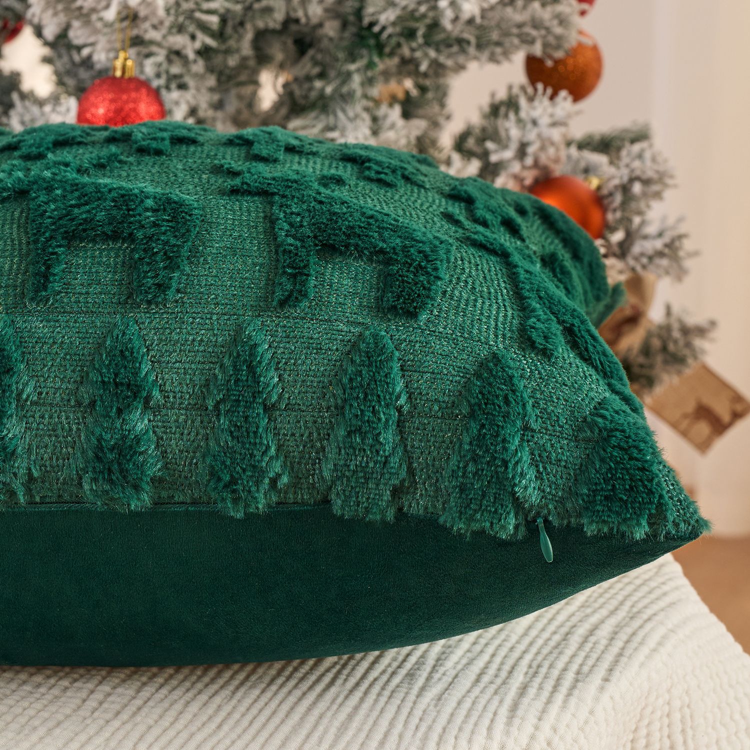 Kerst pluche kussensloop set m - Embroidery Xmas Tree recensie en prijs